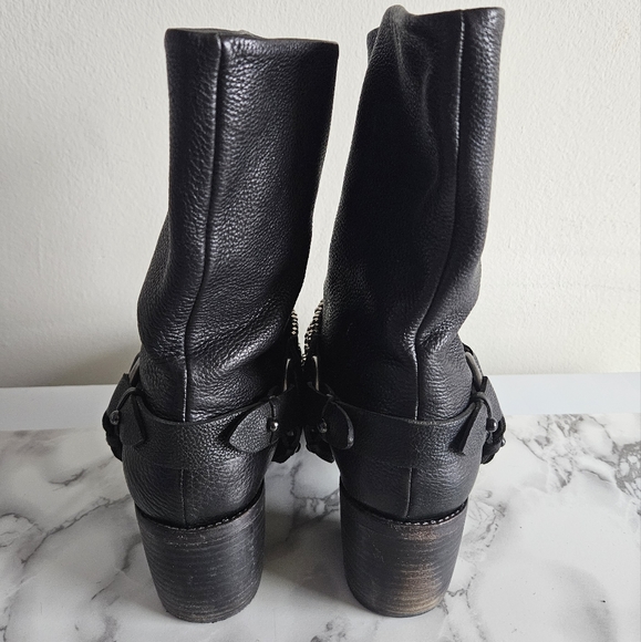 Vera Wang Leather Beaded Accents Moto Boots Size US 9.5 EU 41 - Picture 4 of 5